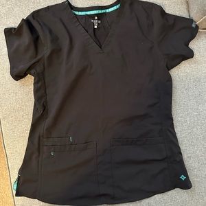 Med Contour Black Energy Scrub Top